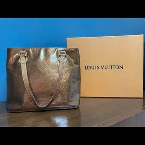 Louis Vuitton // Vernis Houston Monogram Bag // Bronze